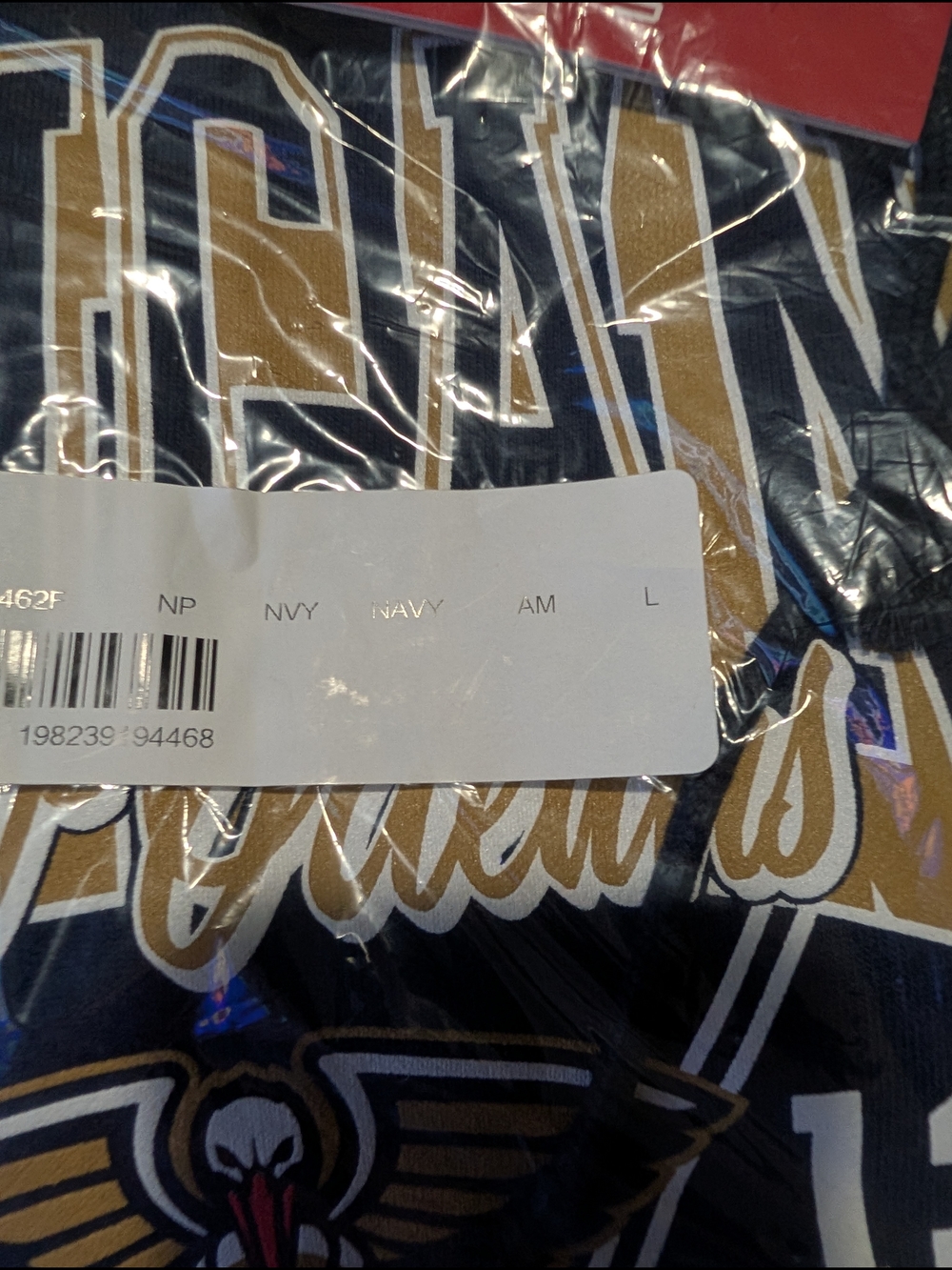 NBA New Orleans Pelicans Navy Hoodie with Gold & White Graphics - Picture 2 of 2